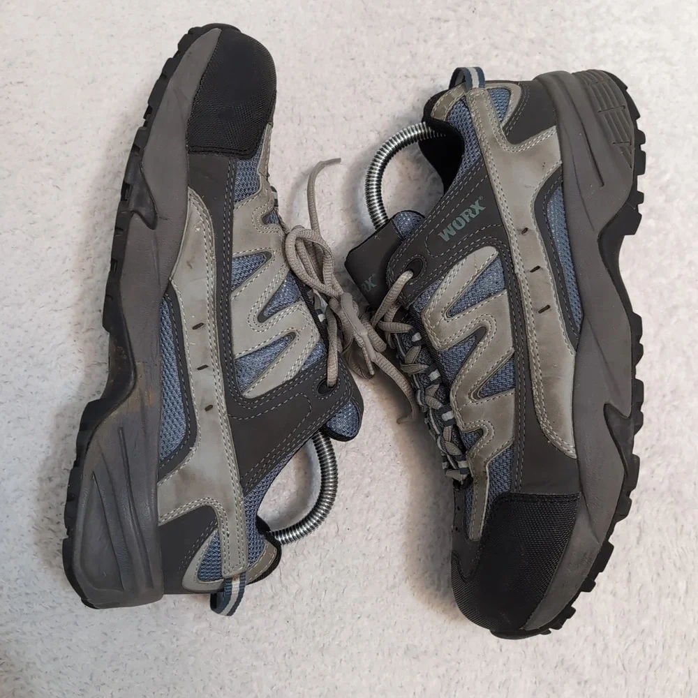Worx‎ Steel Toe Shoes Red Wing Gray/Blue Womens 10M ASTM F 2413-11 Steel Toe